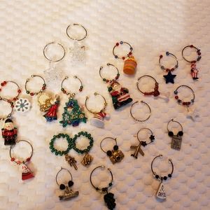 Vintage wine glass charms